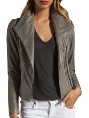 Vince Scuba Leather Moto Jacket
